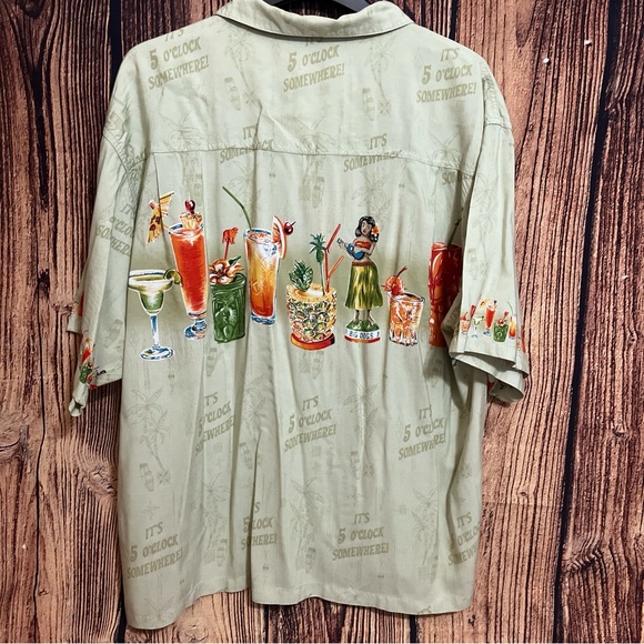 Big Dogs “It’s Five O’ Clock Somewhere” 2X Rayon Hawaiian Button Up Shirt - EUC - Picture 7 of 8